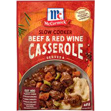 McCormick Slow Cookers Beef & Red Wine Casserole Recipe Base 40g