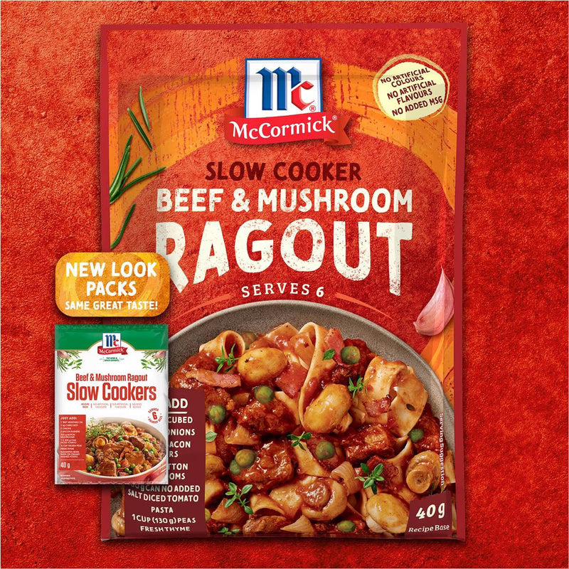 McCormick Slow Cookers Beef & Mushroom Ragout Recipe Base 40g