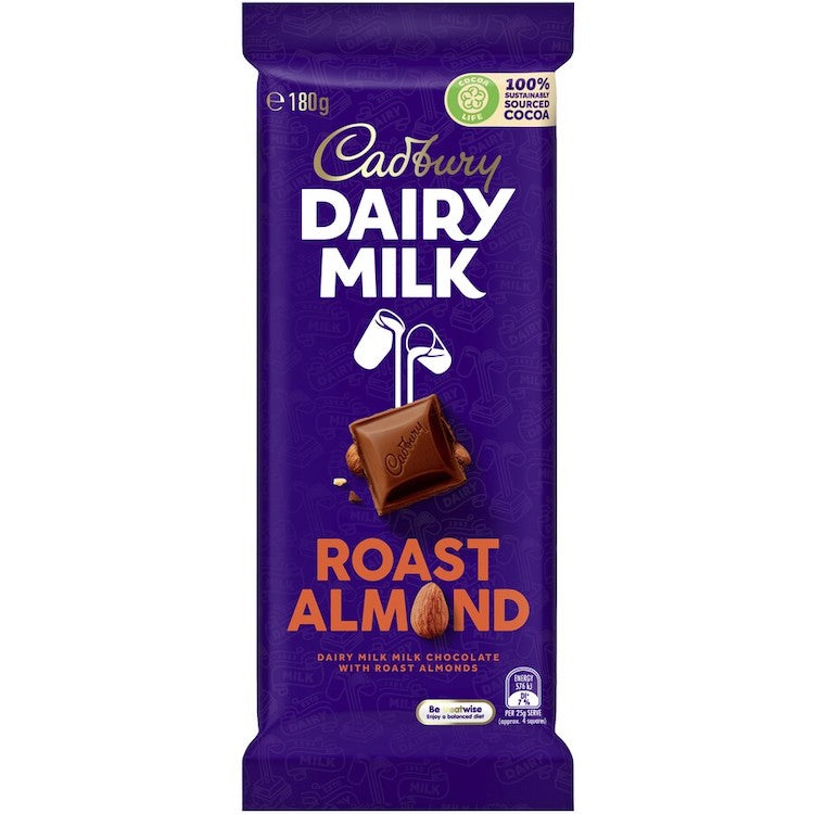 Cadbury Roasted Almond Chocolate 180g 10%Off